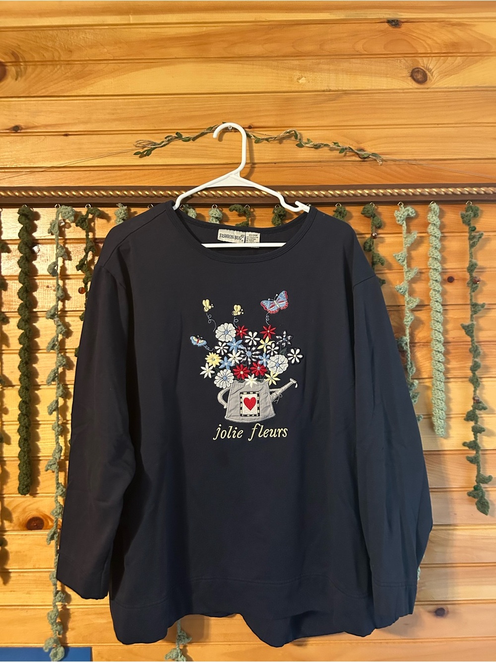 Sweet 'Jolie Fleurs' Floral crewneck